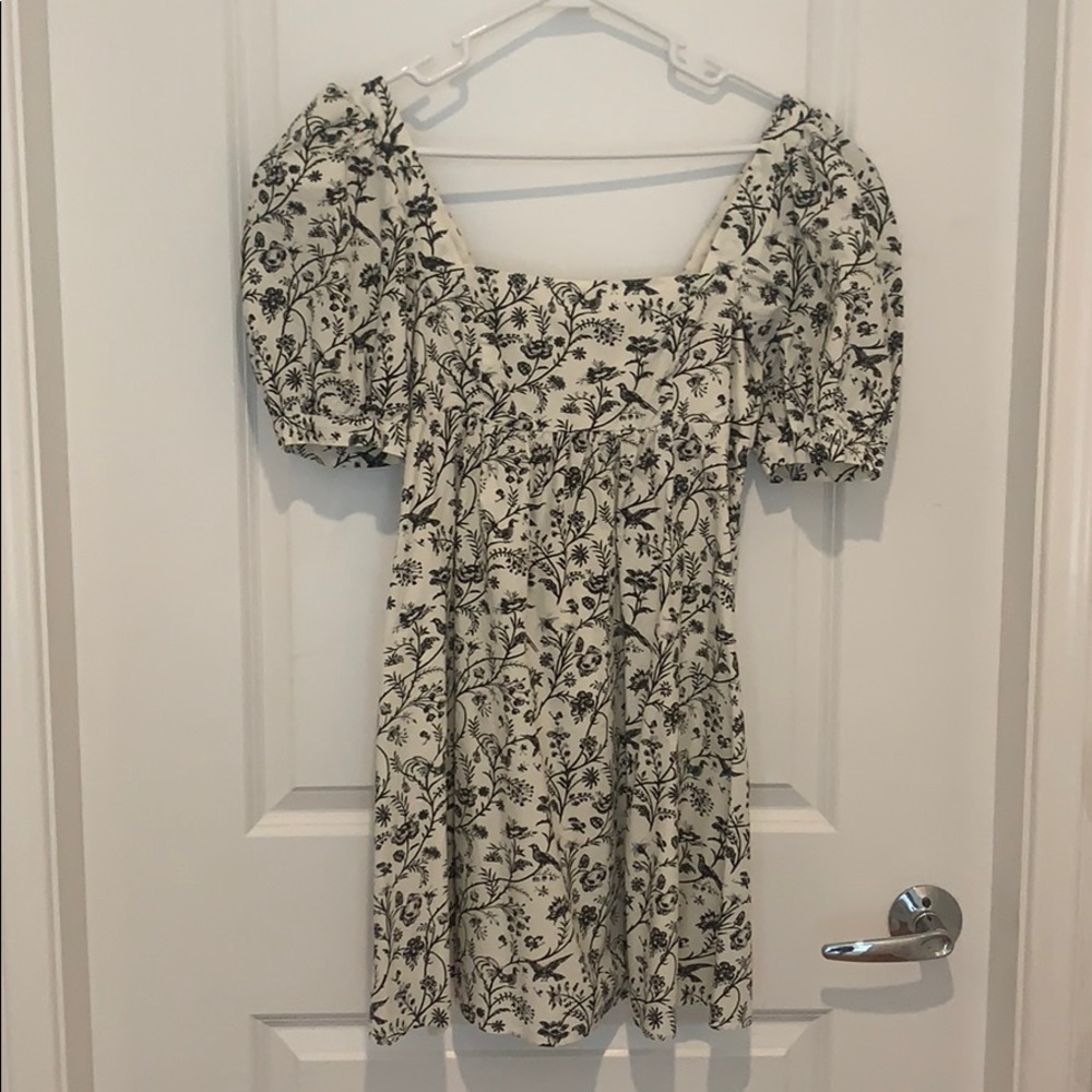 White and black flora dress